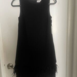 Calvin Klein Black Sheath Mini Dress Crew Neck Sleeveless